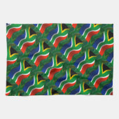 南アフリカ共和国の振る旗 キッチンタオル (横)