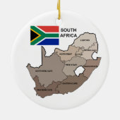 南アフリカ共和国の旗そして地図 セラミックオーナメント (裏面)