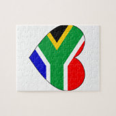 南アフリカ共和国の旗のハート ジグソーパズル (横)