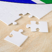 南アフリカ共和国の旗のハート ジグソーパズル (側面)