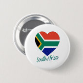 南アフリカ共和国の旗のハート 缶バッジ (正面&裏面)