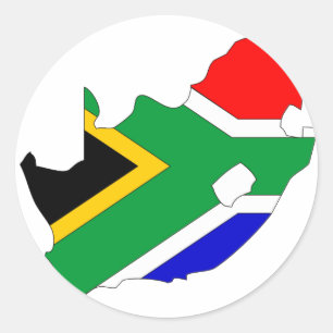 南アフリカ共和国の旗の地図 ラウンドシール