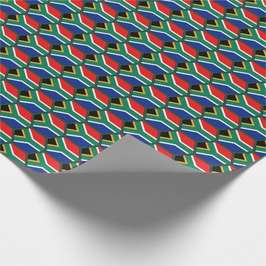 南アフリカ共和国の旗の蜜蜂の巣の包装紙 ラッピングペーパー (角)