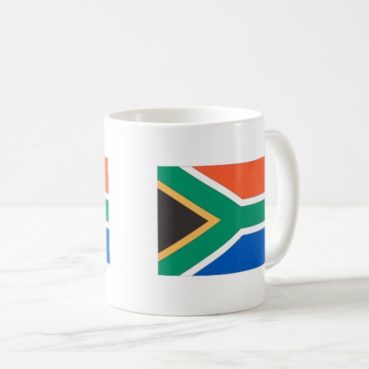 南アフリカ共和国の旗 コーヒーマグカップ (正面右)