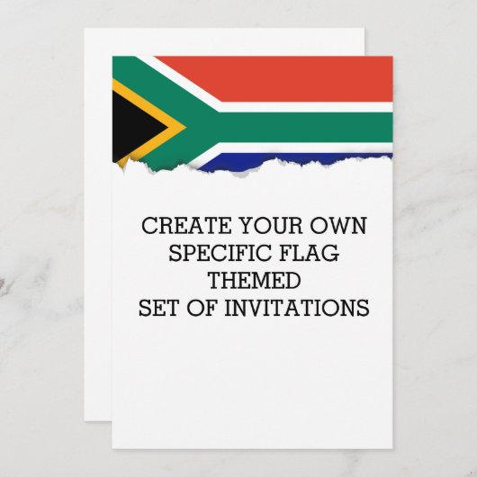 南アフリカ共和国の旗 招待状 (正面/裏面)