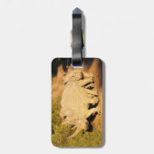 南アフリカ共和国の母および子牛の白いサイ ラゲッジタグ (裏面縦)