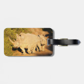 南アフリカ共和国の母および子牛の白いサイ ラゲッジタグ (裏面横)