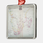 南アフリカ共和国の説明の地図 メタルオーナメント (左)