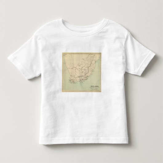 南アフリカ共和国は地図を石版刷にしました トドラーTシャツ (正面)