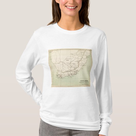 南アフリカ共和国は地図を石版刷にしました Tシャツ (正面)