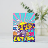 南アフリカ共和国ケープタウン芸術旅行ポスター ポストカード (スタンド正面)