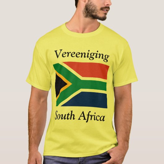 南アフリカ共和国ヴェレニギングと南アフリカの国旗 Tシャツ (正面)