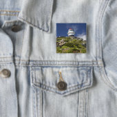南アフリカ共和国 ケープタウン。ケープタウン外のケープ半島に立つ灯台 缶バッジ (インサイチュ)