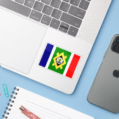 南アフリカ共和国 ヨハネスブルクの旗 シール (ノートパソコンとiPhone)