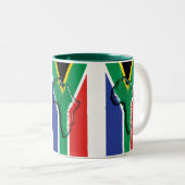 南アフリカ共和国RSAのアフリカ人の旗 ツートーンマグカップ (正面右)