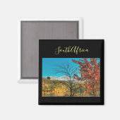 南アフリカ冬の秋の風景雪の磁石 マグネット (正面/裏面)