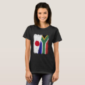 南アフリカ半日本の国旗 Tシャツ (正面フル)