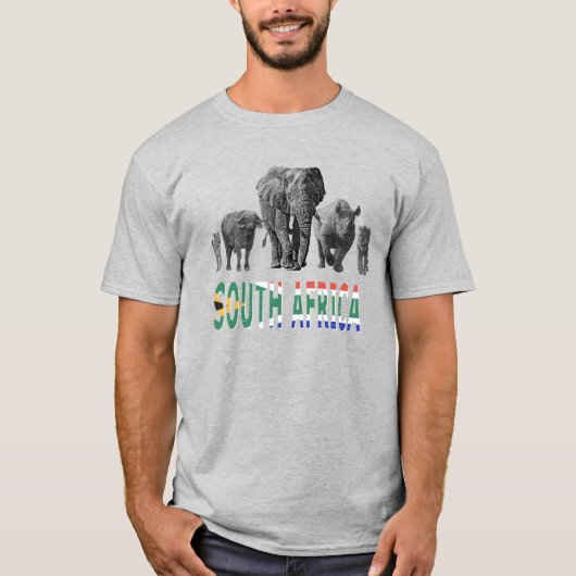 南アフリカ南アフリカのファンのための大きな5野生動物 Tシャツ (正面)