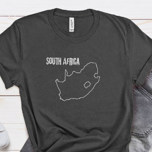 南アフリカ国地図シェイプ陸地縁ど輪郭 Tシャツ
