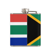 南アフリカ国旗と南アフリカ旅行/スポーツファン フラスク (裏面)