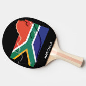 南アフリカ国旗と地図ブパーソナライズされたラック 卓球ラケット (横)