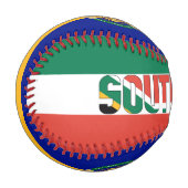 南アフリカ国旗と軍服の愛国心 野球ボール (正面左)