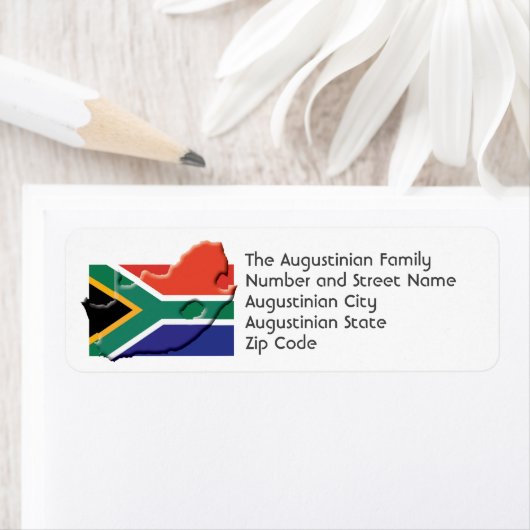 南アフリカ国旗のカスタム差出人住所 ラベル (インサイチュ)