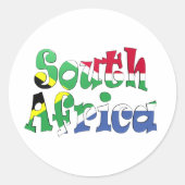 南アフリカ国旗のシール ラウンドシール (正面)
