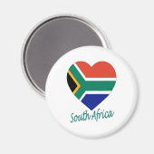 南アフリカ国旗のハート マグネット (正面/裏面)