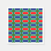 南アフリカ国旗のパターン スタンダードカクテルナプキン (正面)