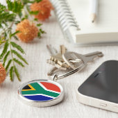南アフリカ国旗のプレミアムキーチェーン キーホルダー (側面)