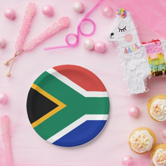 南アフリカ国旗のプレート、パーティー、スポーツ、南アフリカ ペーパープレート (パーティー)