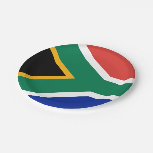 南アフリカ国旗のプレート、パーティー、スポーツ、南アフリカ ペーパープレート (アングル)
