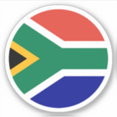 南アフリカ国旗の丸いシール シール (正面)