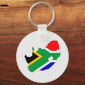 南アフリカ国旗の地図フルサイズ キーホルダー (正面)