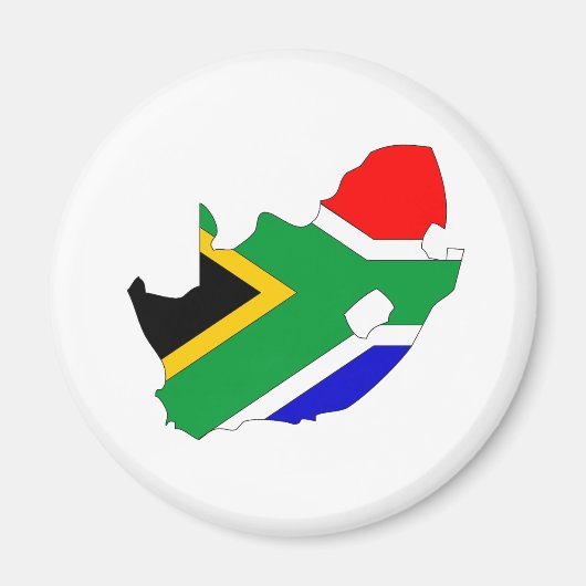 南アフリカ国旗の地図フルサイズ マグネット (正面)