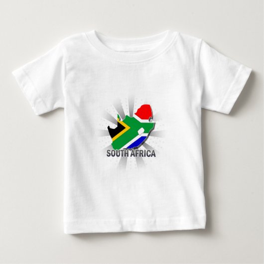 南アフリカ国旗の地図2.0 ベビーTシャツ (正面)