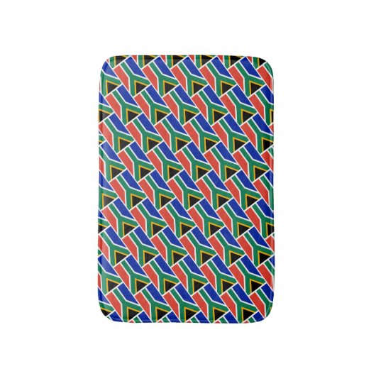 南アフリカ国旗の愛国幾何学モダン バスマット (正面縦)