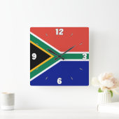 南アフリカ国旗の愛国心 スクエア壁時計 (ホーム)