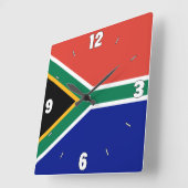 南アフリカ国旗の愛国心 スクエア壁時計 (傾斜)