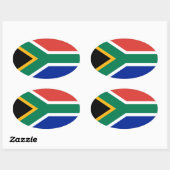 南アフリカ国旗の楕円ステッカー 楕円形シール (シート)