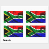 南アフリカ国旗の織物 長方形シール (シート)