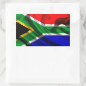 南アフリカ国旗の織物 長方形シール (バッグ)