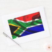 南アフリカ国旗の織物 長方形シール (封筒)