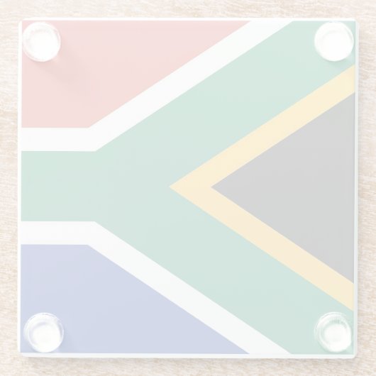 南アフリカ国旗を持つガラスのコースター ガラスコースター (裏面)