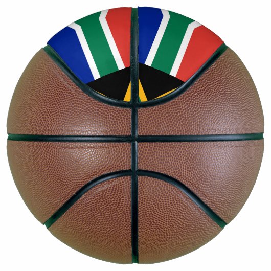 南アフリカ国旗を持つフルサイズバスケットボール バスケットボール (右)
