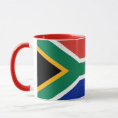 南アフリカ国旗を持つブラックコンボマグカップ マグカップ (左)