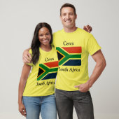 南アフリカ国旗を持つ南アフリカ・セレス Tシャツ (ユニセックス)