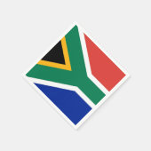 南アフリカ国旗を持つ愛国的な紙ナプキン スタンダードカクテルナプキン (角)