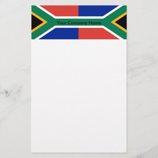 南アフリカ国旗を持つ文房具 便箋 (正面)